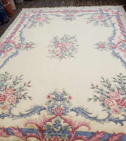 Chinese Art Deco Peking rug 120 line wool hand knotted rug Aubusson Chinese rug size 8'8_×11'7_ oriental rug blue&pink Chinese rug