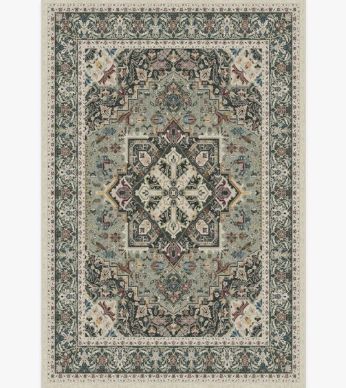 Hendesi Heriz Sage Rug _ Ruggable