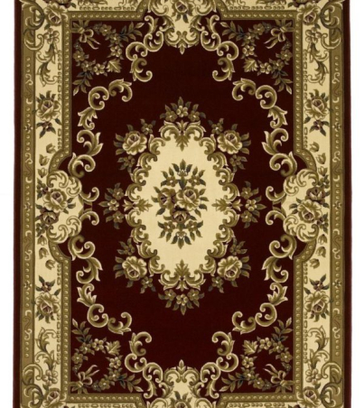 KAS Corinthian 5308 Red_Ivory Aubusson Area Rug - 7' 7'' X 10' 10'' Rectangle