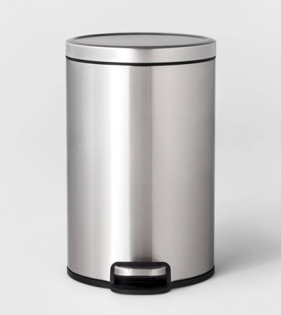 12L Round Step Trash Can Silver - Brightroom™