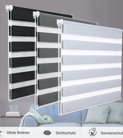 Day And Night Zebra_vision Window Roller Blinds 6 Sizes 165cm Drop